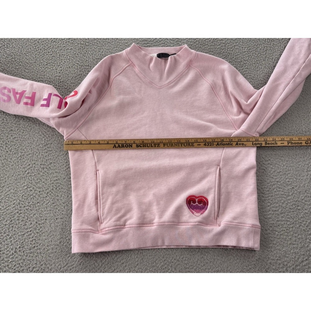 G/Fore Sweatshirt Womens Medium Sweater Golf Fast Pink French Terry Pullover - Picture 6 of 9